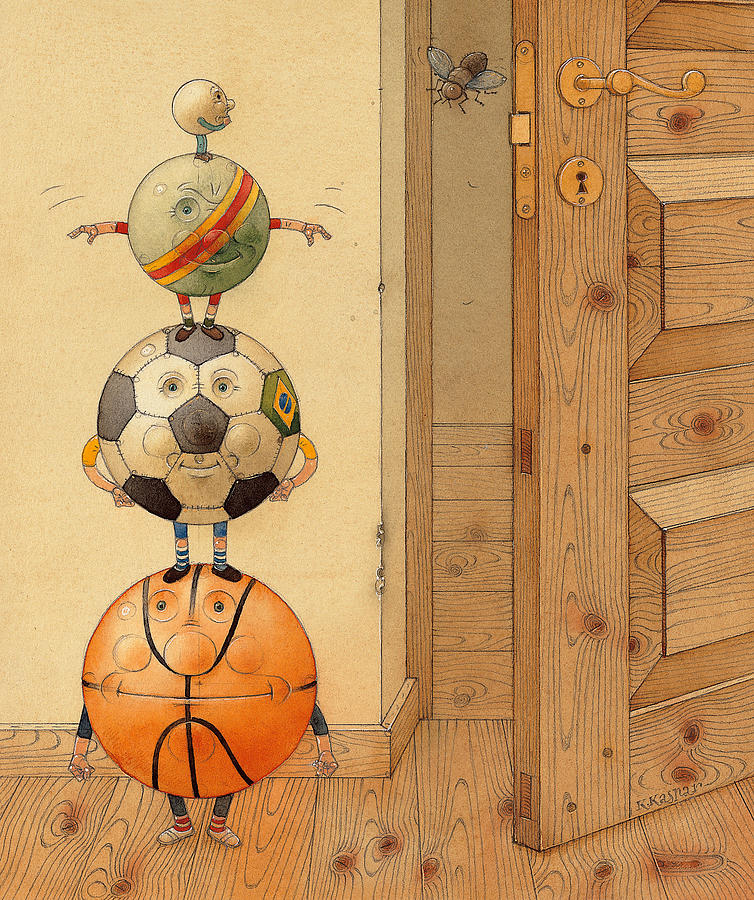 Basketball Painting - Scary Story by Kestutis Kasparavicius