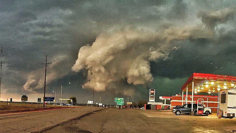 Scary Wall Cloud in Town Photograph by Jeff Mangum