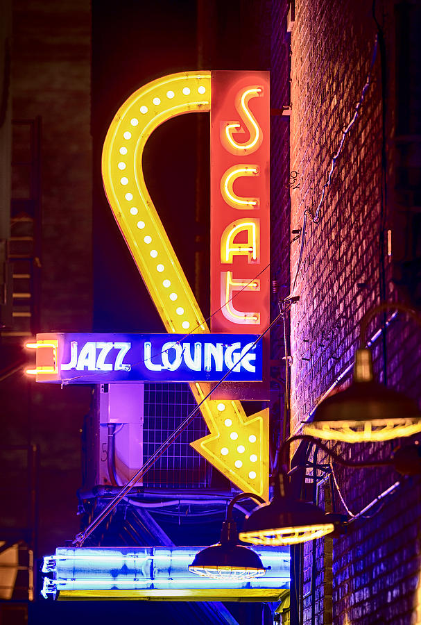 Scat Jazz neon V3 Photograph by Rospotte Photography