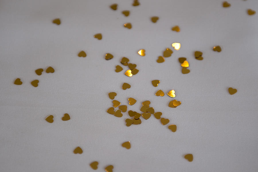 Scattered Gold Hearts Photograph by Helen Jackson