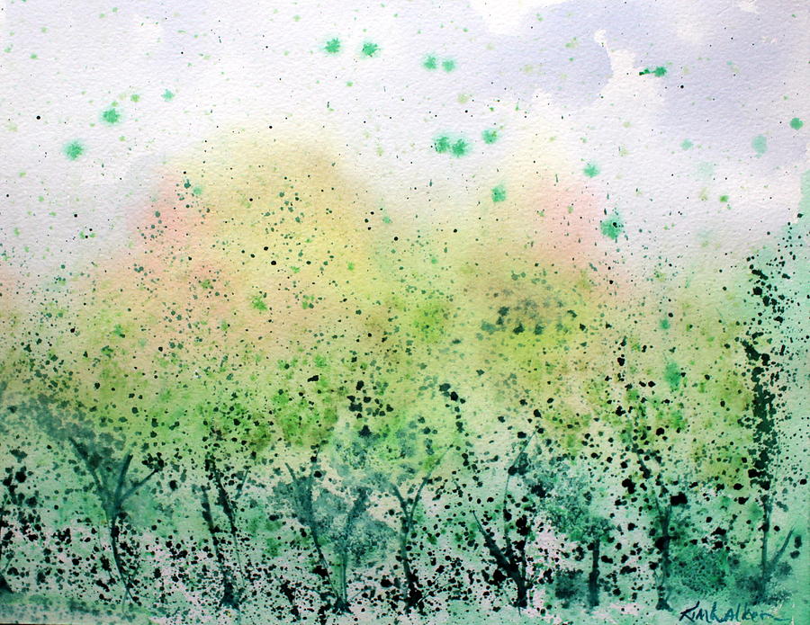 Scattering Leaves Watercolor Painting by Kimberly Walker