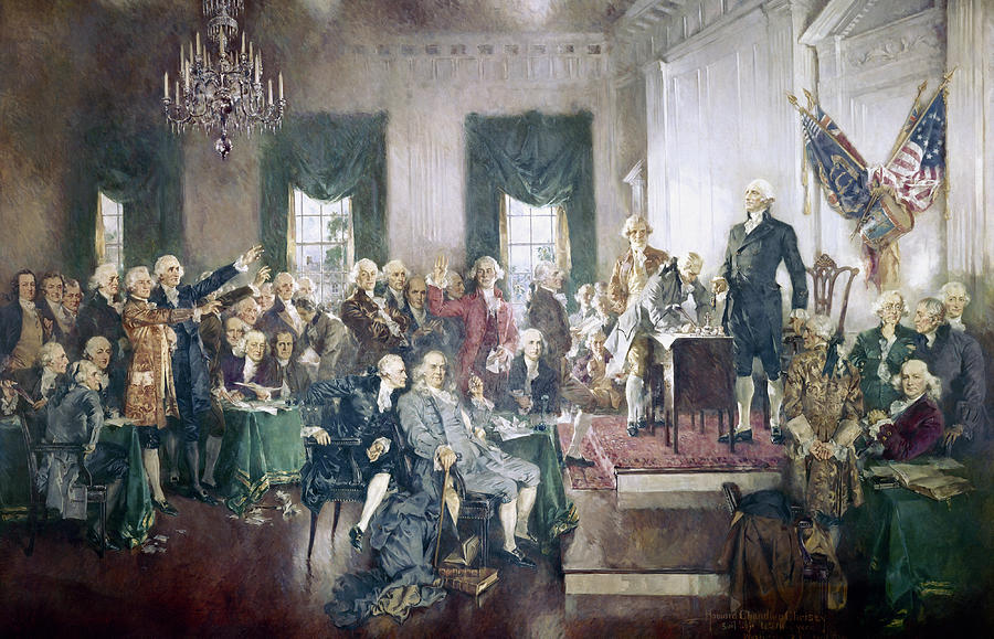 Howard Chandler Christy Painting - Scene at the Signing of the Constitution of the United States by Howard Chandler Christy