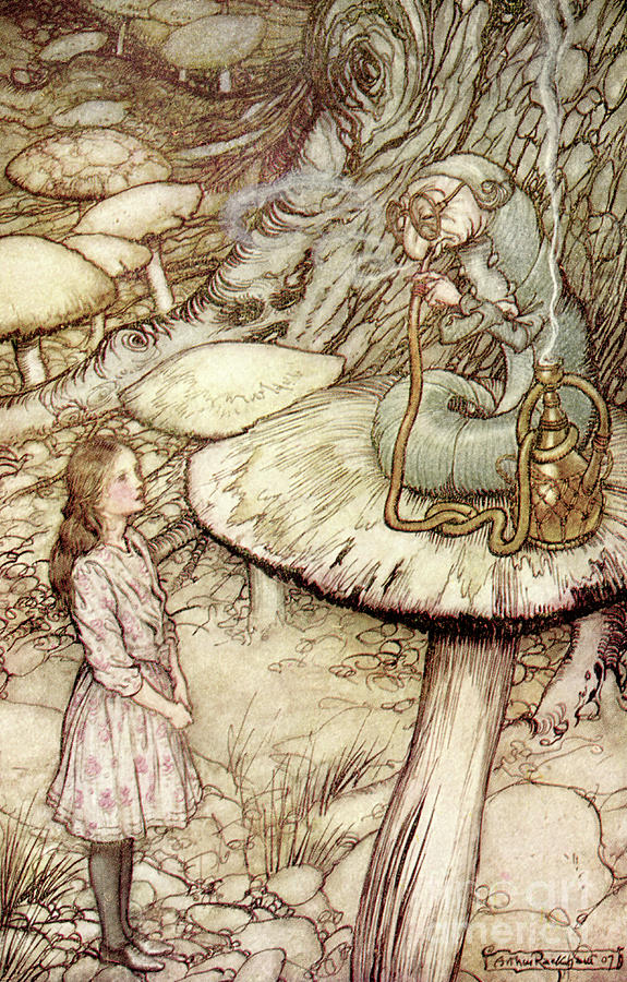Scene from Alice in Wonderland by Lewis Carroll Drawing by Arthur Rackham