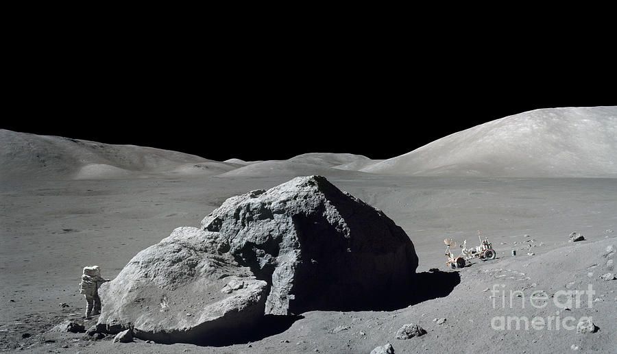 Adults Only Photograph - Scene From Apollo 17 Extravehicular by Stocktrek Images Adults Only Photograph - Scene From Apollo 17 Extravehicular by Stocktrek Images