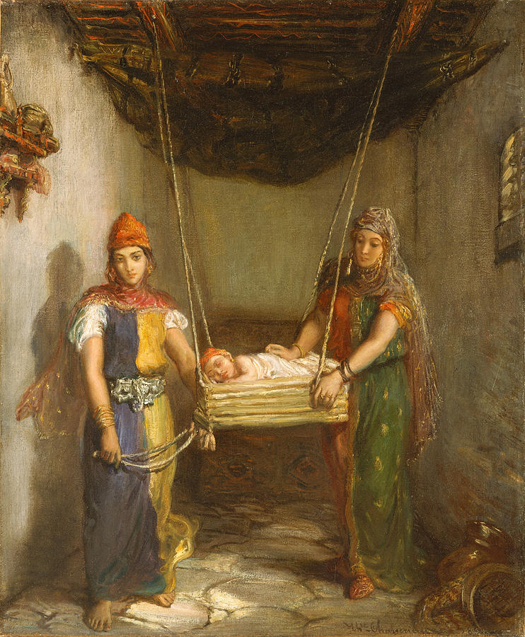 Scene in the Jewish Quarter of Constantine Painting by Theodore Chasseriau