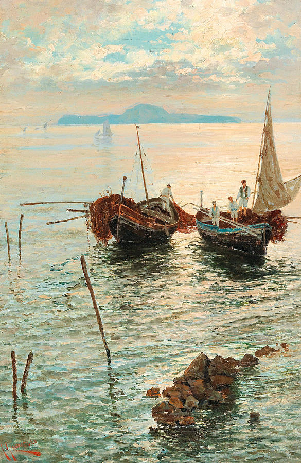 Scene near Naples  Painting by Giuseppe Giardiello