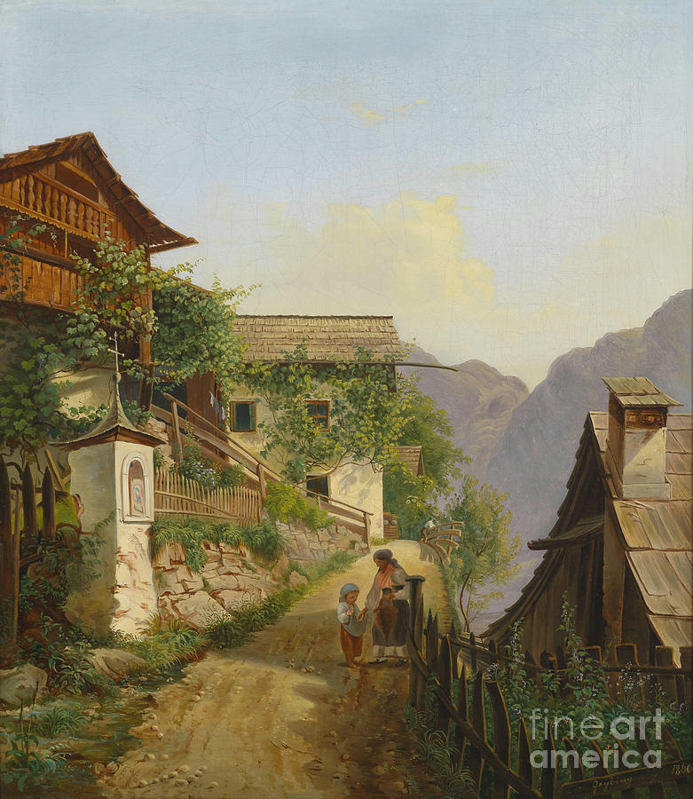 Scene of Hallstatt Painting by Celestial Images