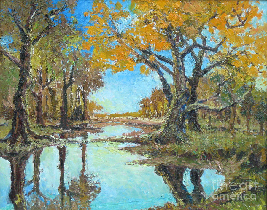Yellow Painting - Late Autumn by Meihua Lu Yellow Painting - Late Autumn by Meihua Lu