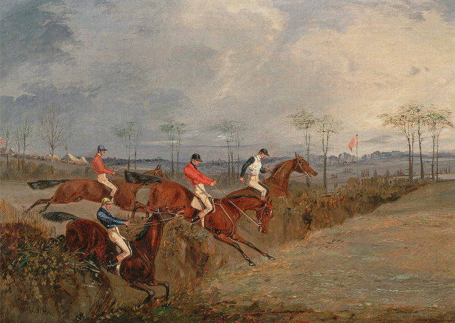 Scenes from a Seeplechase. Another Hedge Painting by Henry Thomas Alken