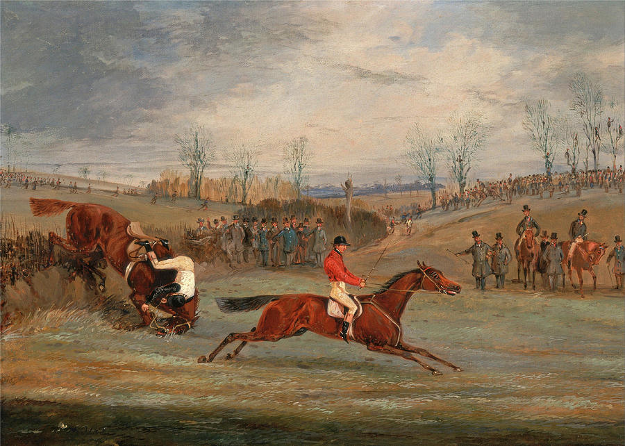 Scenes from a Seeplechase.Near the Finish Painting by Henry Thomas Alken