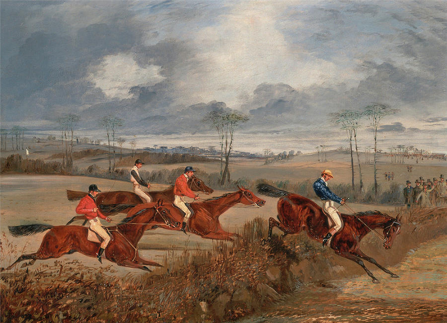 Scenes from a Seeplechase.Taking a Hedge Painting by Henry Thomas Alken