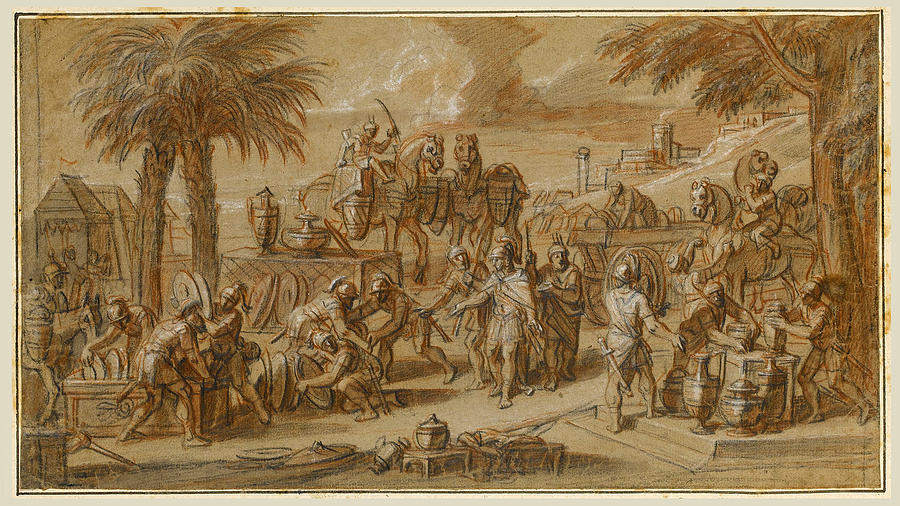 Scenes from the Life of Alexander the Great 10 Drawing by Francois Verdier