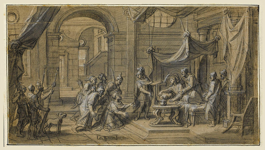 Scenes from the Life of Alexander the Great 6 Drawing by Francois Verdier
