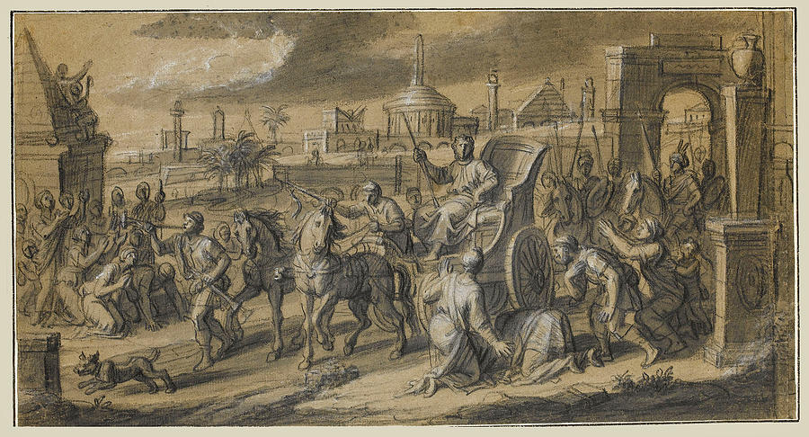 Scenes from the Life of Alexander the Great 8 Drawing by Francois Verdier