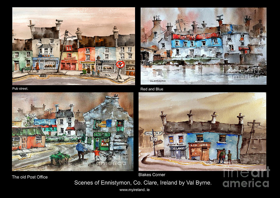 Val Byrne Painting - Scenes of Ennistymon 4 by Val Byrne
