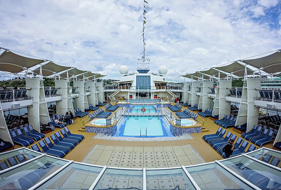 Scenes On Deck Of Cruise Ship Linerin Pacific Ocean Photograph by Alex Grichenko