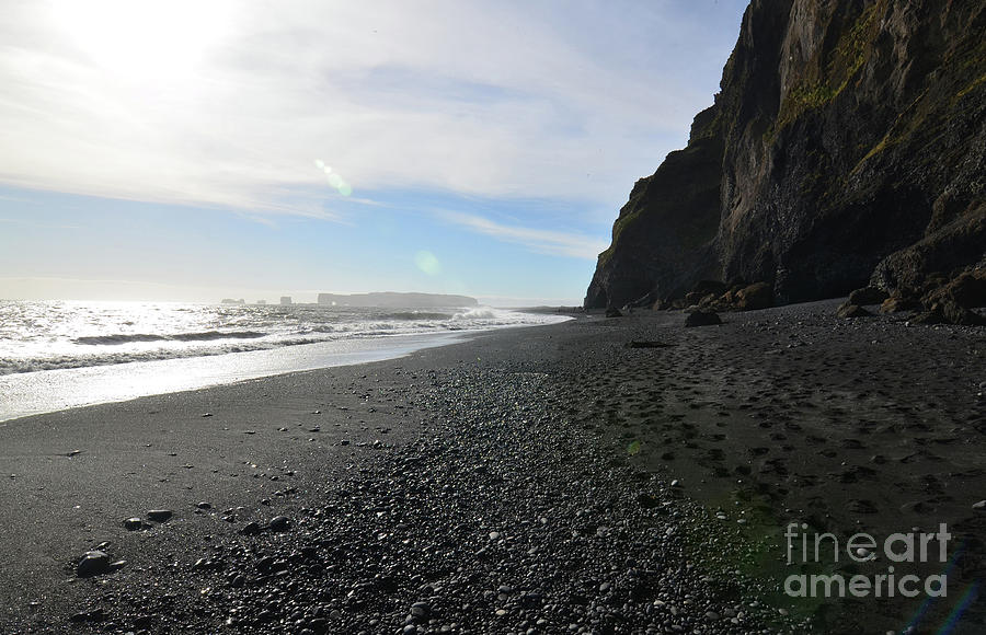 Scenic Black Rock and Black Sand Beach in Vik Iceland Photograph by DejaVu Designs