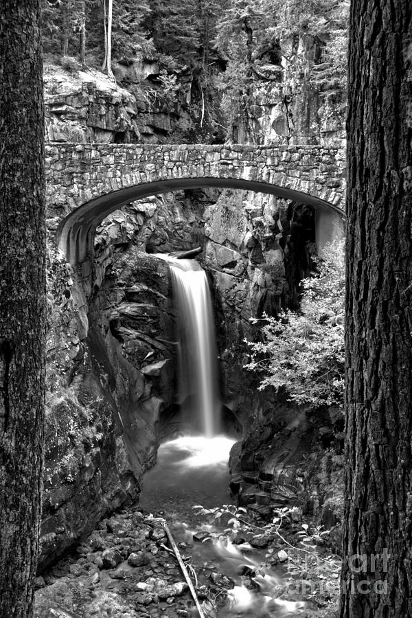 Scenic Christine Falls Black And White Photograph by Adam Jewell