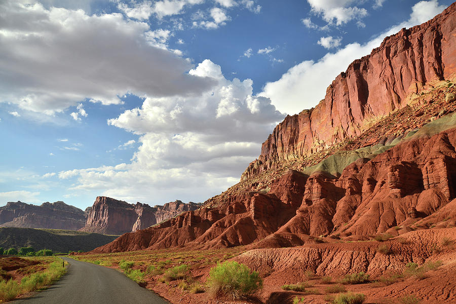 Capitol Reef National Park Photograph - Scenic Drive Road in Capitol Reef by Ray Mathis