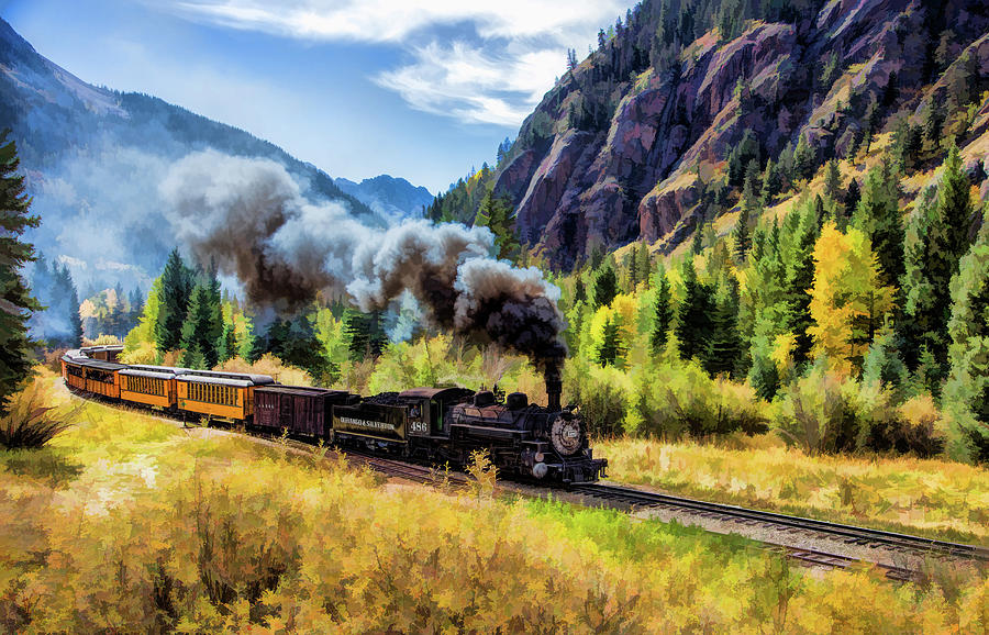 Mountain Painting - Scenic Durango and Silverton Steam Train by Christopher Arndt