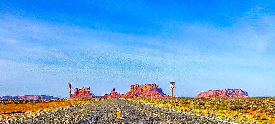 Mountain Photograph - Scenic Highway to Monument Valley by Barbara Zahno