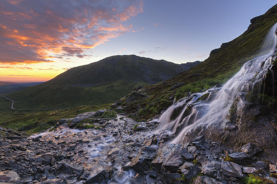 Scenic Sunset View Of A Waterfall Photograph by Lucas Payne