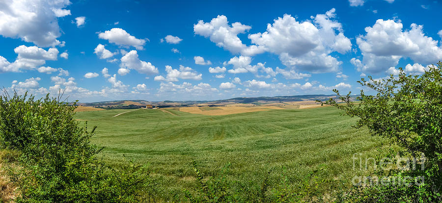 Scenic Tuscany Landscape With Rolling Hills In Val Dorcia, Ital Photograph