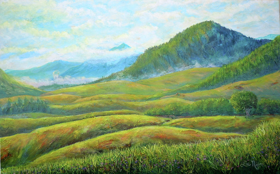 Nature Painting - Scenic View Of The Blue Ridge by Lee Nixon