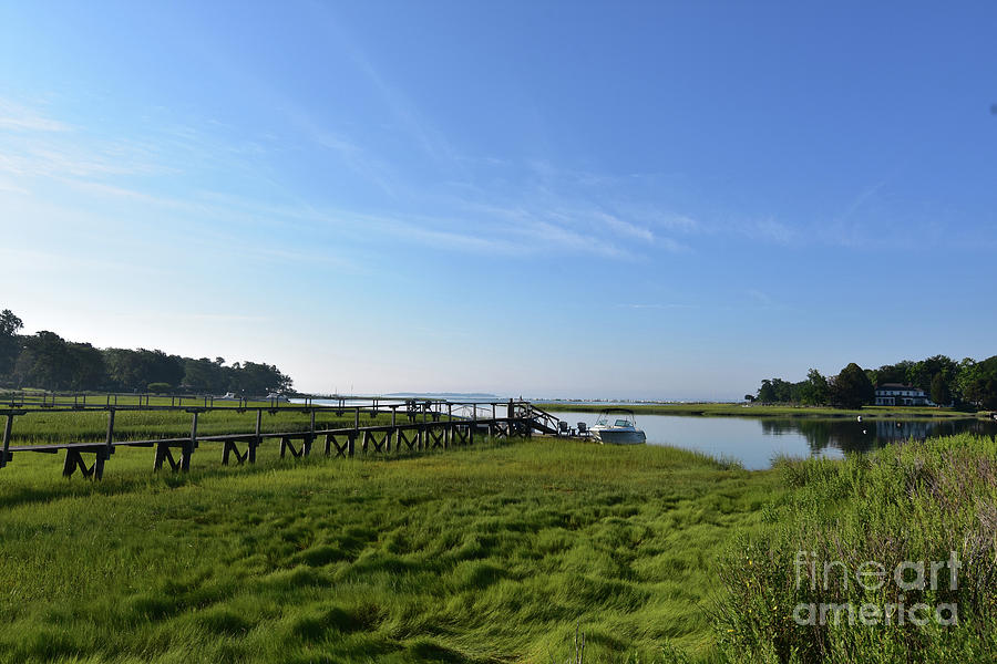Scenic Views of Duxbury Bay with Lush Green Marsh Grass Photograph by DejaVu Designs