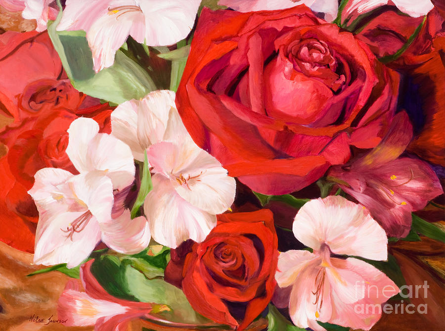 Scent Of A Rose by Marilyn Nolan-Johnson Painting by Marilyn Nolan-Johnson