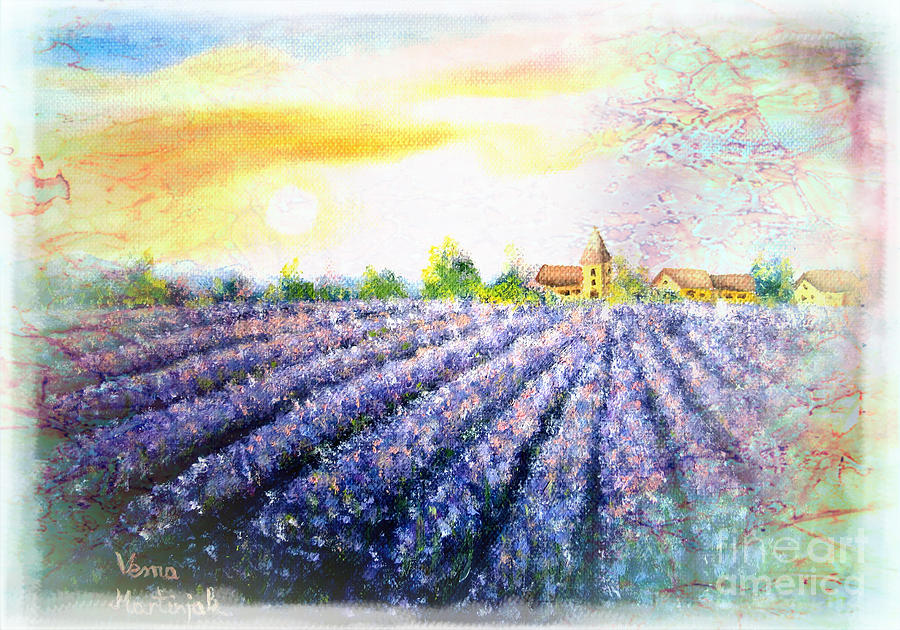 Scented field 1 Painting by Vesna Martinjak