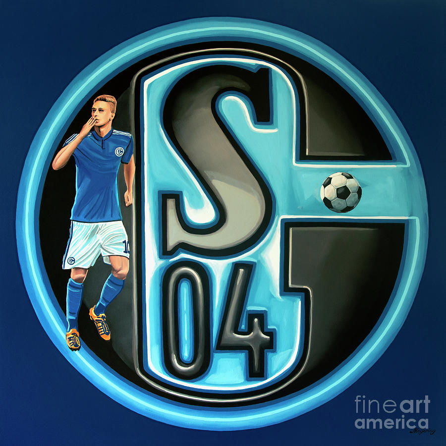 Football Painting - Schalke 04 Gelsenkirchen Painting by Paul Meijering