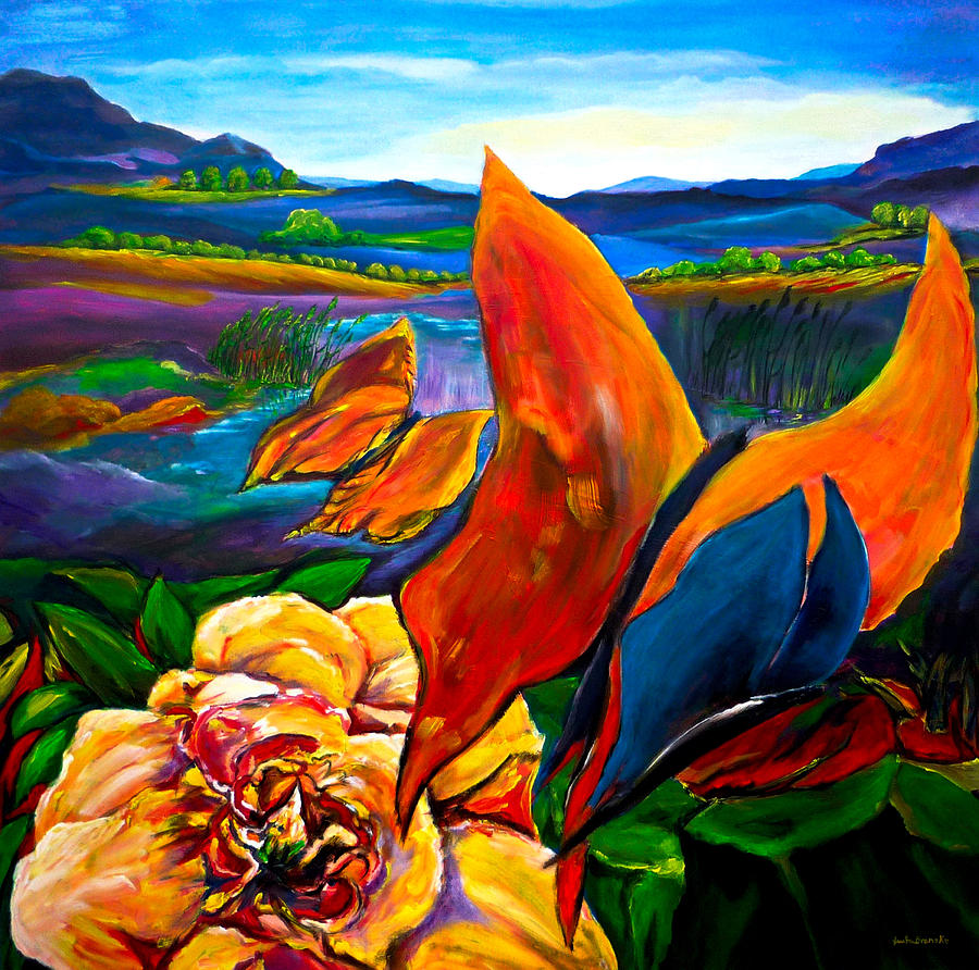 Landscape Painting - Schmetterlinge by Eberhard Schmidt-Dranske Landscape Painting - Schmetterlinge by Eberhard Schmidt-Dranske