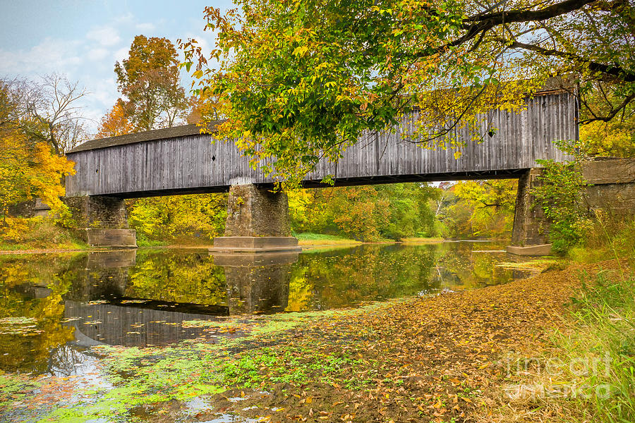 Fall Photograph - Schofield Bridge over the Neshaminy by Nick Zelinsky Jr