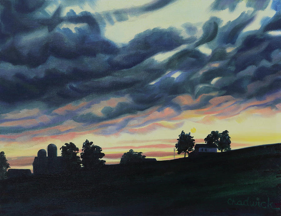 Schomberg Sunset Painting by Phil Chadwick