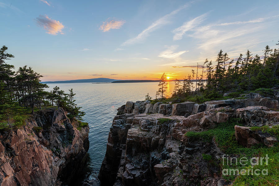 Schoodic Point Sunset  Photograph by Michael Ver Sprill