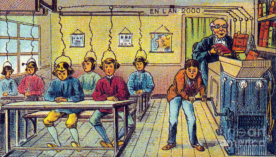 School, 1900s French Postcard Photograph by Science Source