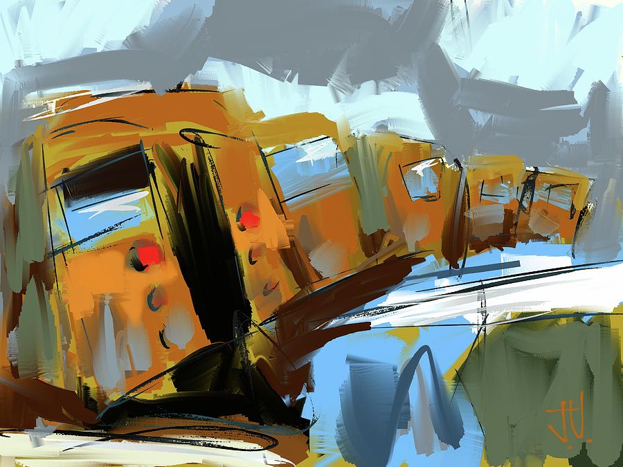 School Bus Abstract Digital Art by Jim Vance