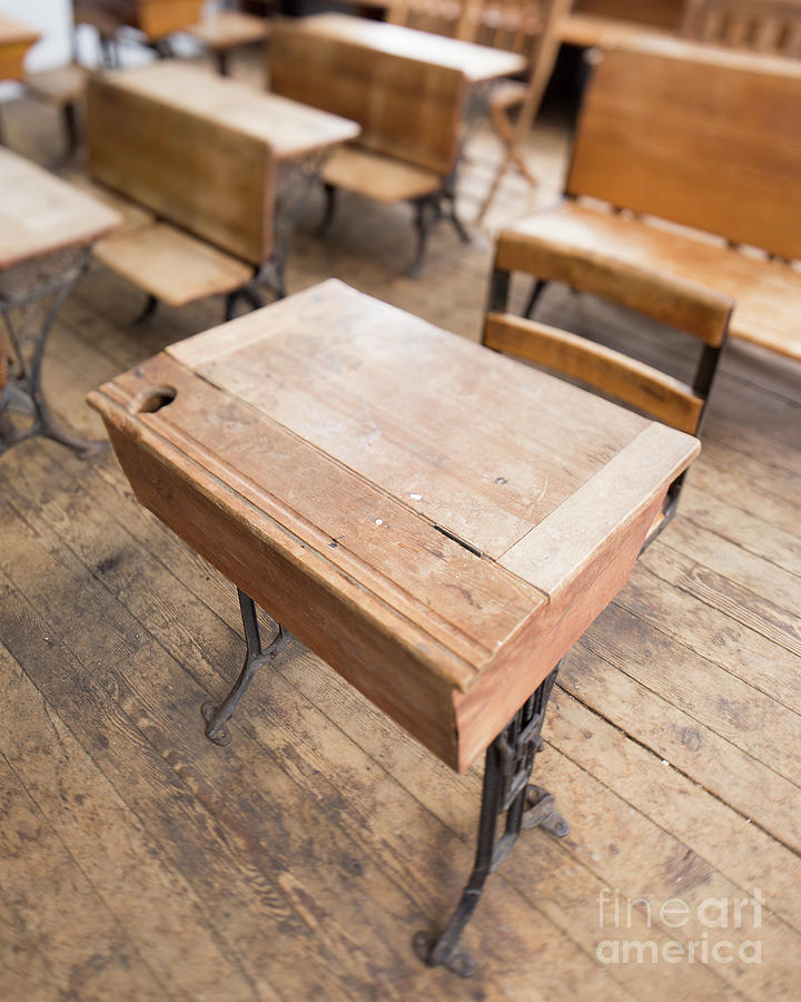 School Desks in a One Room School Building Photograph by Edward Fielding