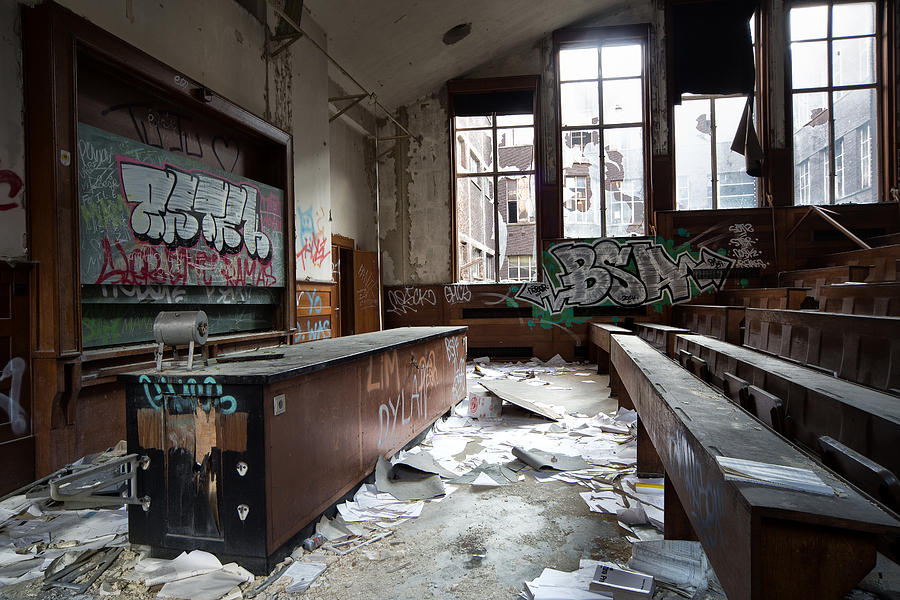 School is out for summer - Urban exploration Photograph by Dirk Ercken