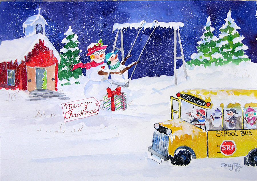 Holiday Painting - School is Out by Suzy Pal Powell