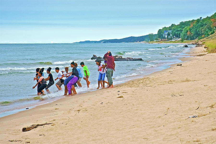 School Kids at North Beach Park in Ottawa County, Michigan  Photograph by Ruth Hager