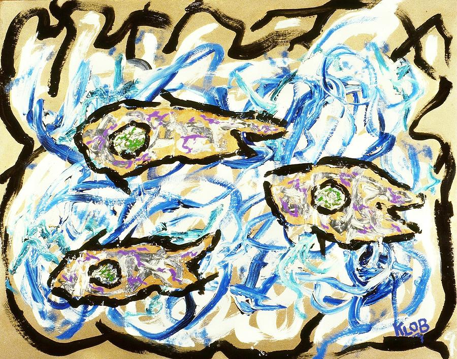 School of Fish Painting by Kevin OBrien