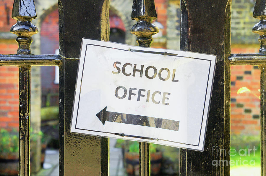 School office sign Photograph by Tom Gowanlock