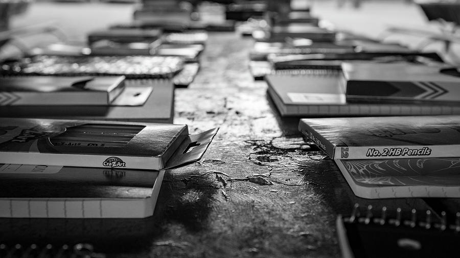 School Supplies Prize Table Photograph by Jason Fink