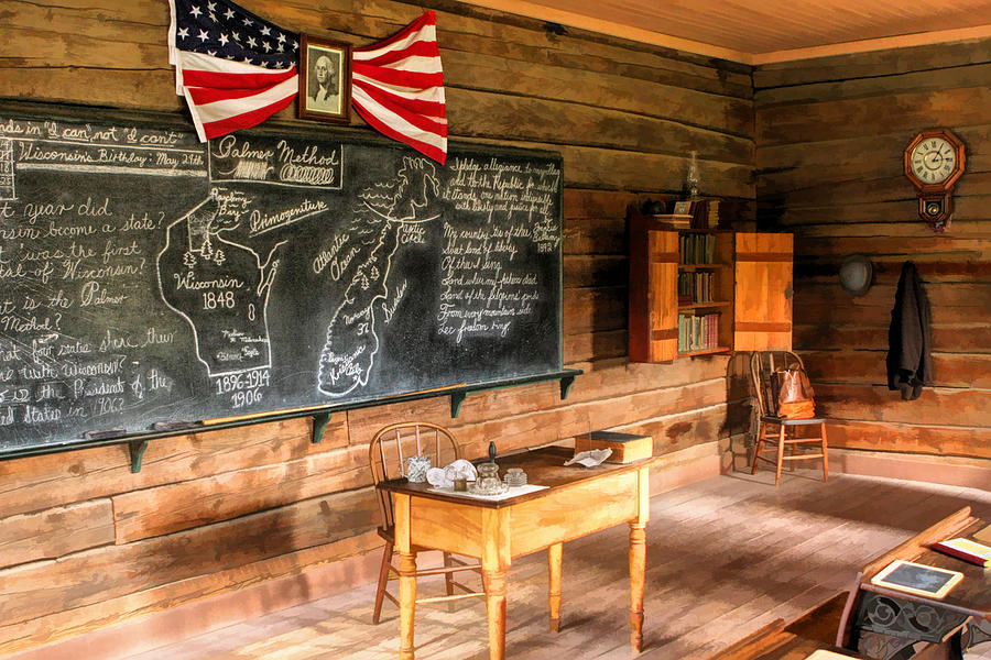Schoolhouse Classroom at Old World Wisconsin Painting by Christopher Arndt