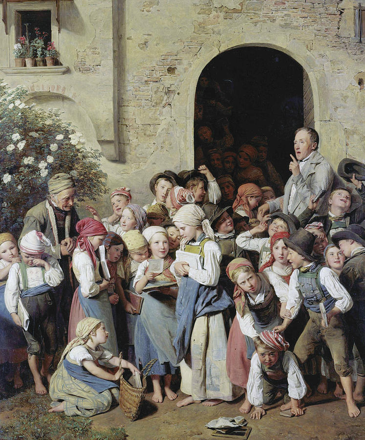 Schools Out Painting by Ferdinand Georg Waldmuller