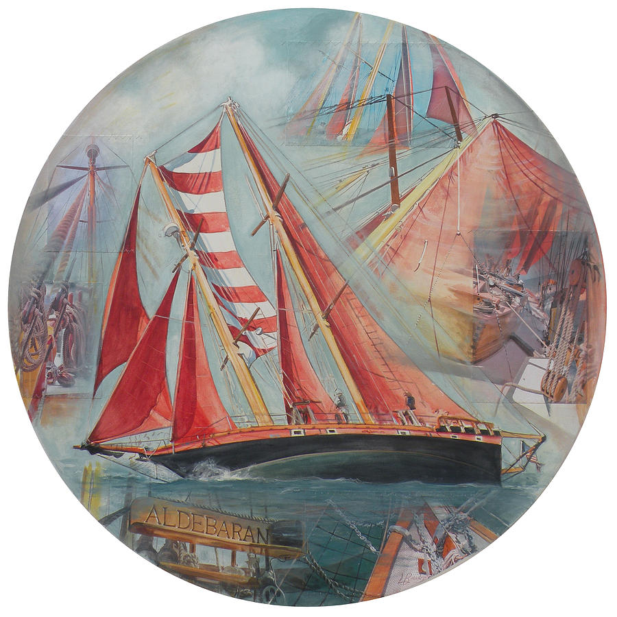 Boat Painting - Schooner Aldebaran by Leigh Banks
