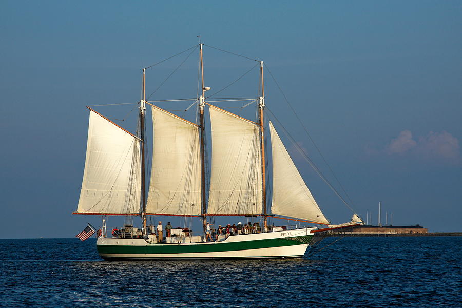 Schooner by Fort Sumter Photograph by Sally Weigand
