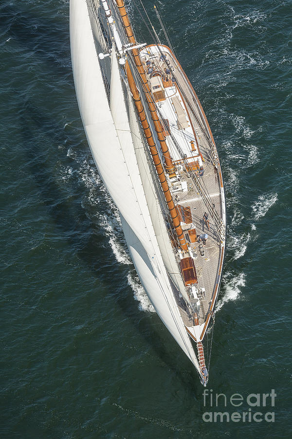 Arial photography sailing yacht Photograph by JBK Photo Art